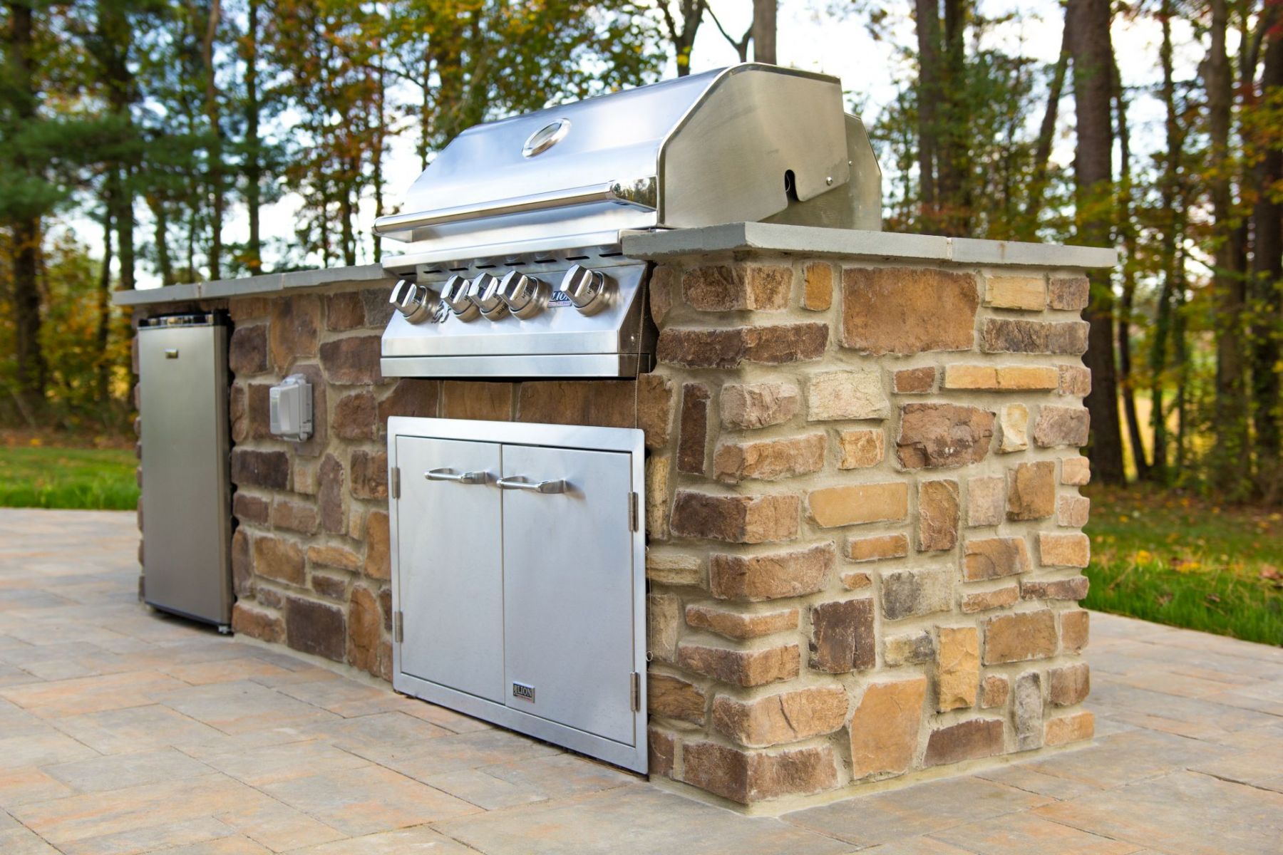 Outdoor kitchen for Howard County with custom island grill combination