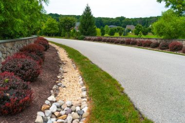 Road with hardscaping