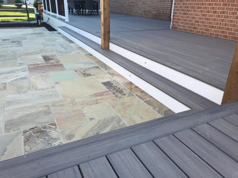 Paver patio and wood deck