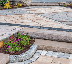 Patio paver landscape installation in Clarksville, Maryland