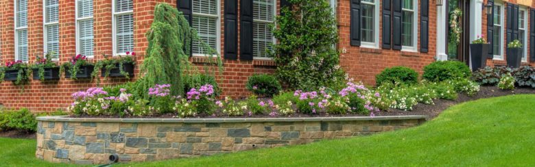 Retaining wall hardscaping landscape installation in Sykesville, MD
