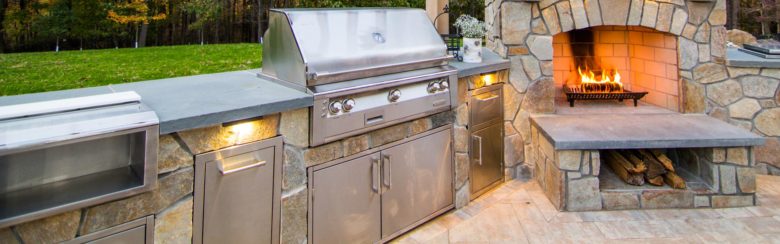 Hardscaping of outdoor kitchen in Glenwood, MD