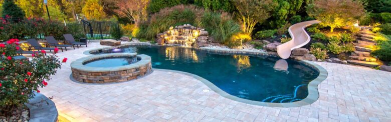 A Poolside Oasis with Beautiful Landscaping and Hardscaping