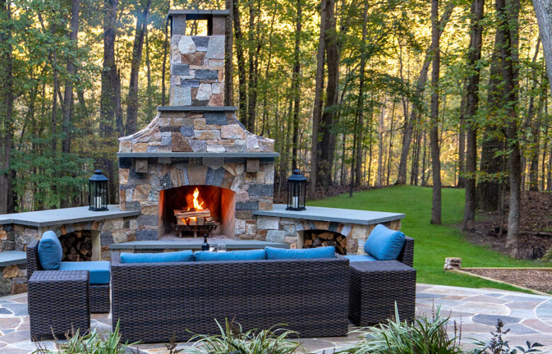 Phase 1 outdoor fireplace view