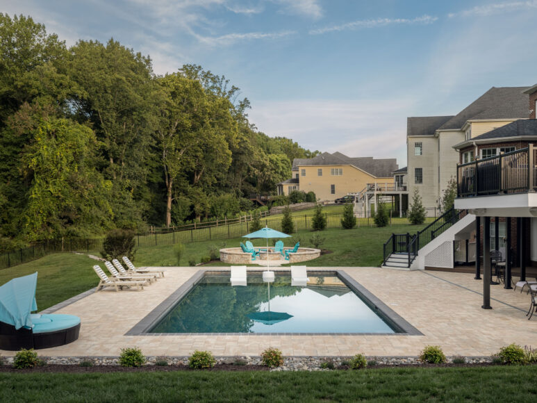 Hardscaping pool patio in Glenelg